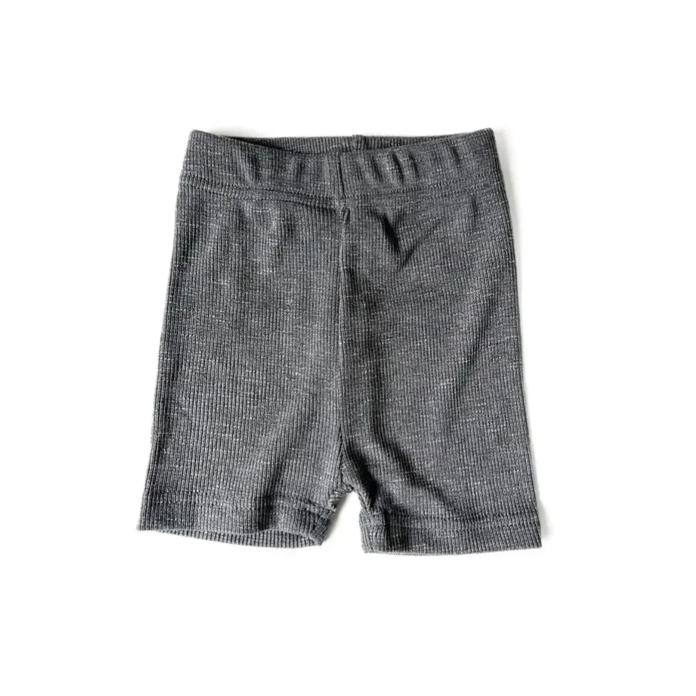 Little Bipsy Charcoal Gray Ribbed Tank & Biker Shorts Outfit Set Size 0-3 Months